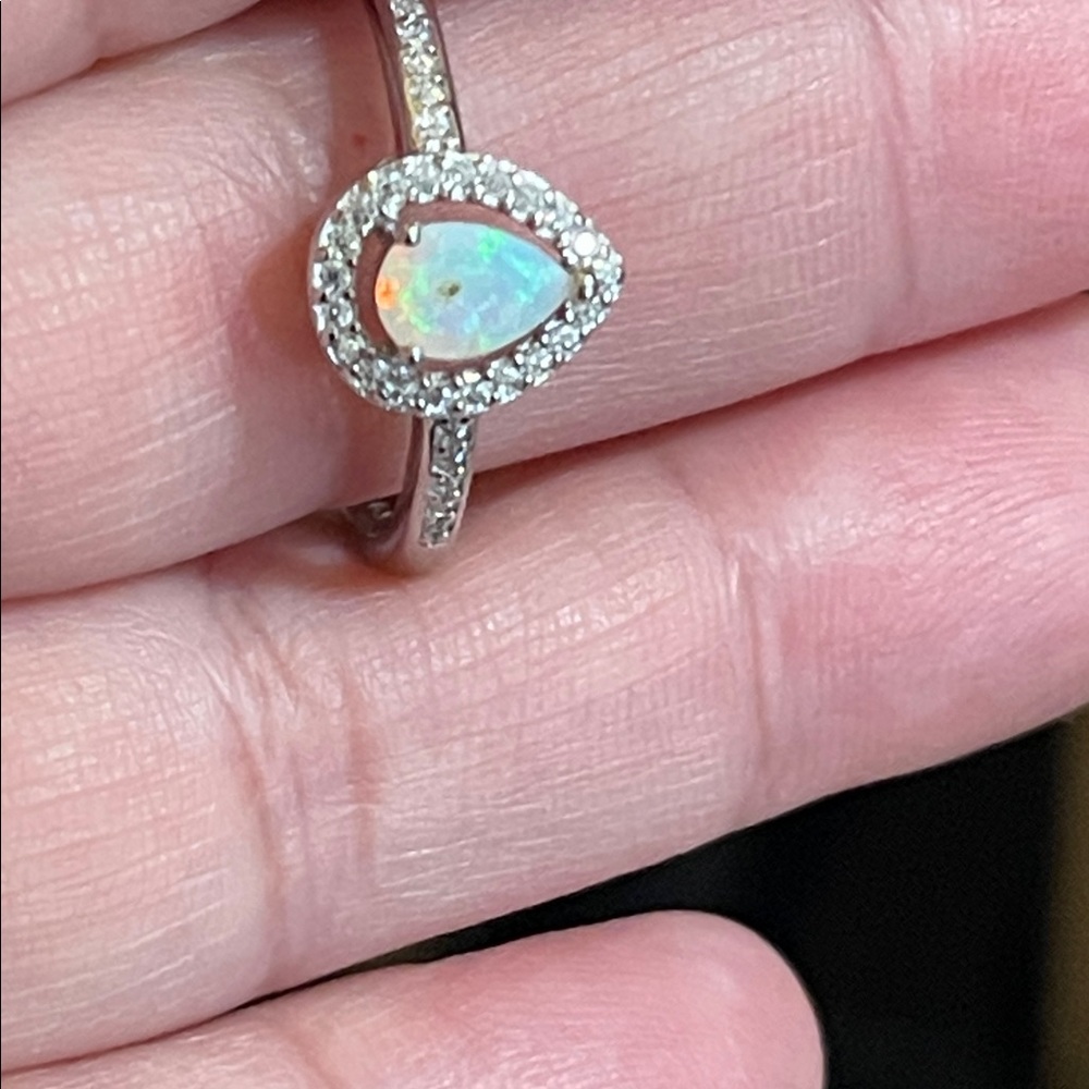Stunning Natural Fire Opal Ring in 925 Sterling Silver Size 8 - Picture 4 of 12